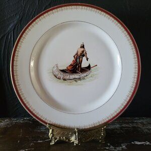 Antique Syracuse China OP Co. "Hiawatha In Canoe" 10.25" Dinner Plate